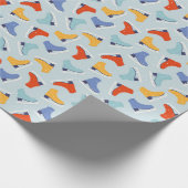 Kleurrijk Ice Schaats Winterpatroon Cadeaupapier (Hoek)