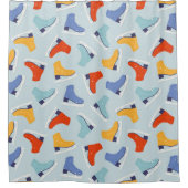 Kleurrijk Ice Schaats Winterpatroon Douchegordijn (Voorkant)