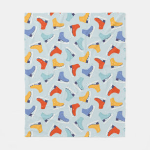 Kleurrijk Ice Schaats Winterpatroon Fleece Deken