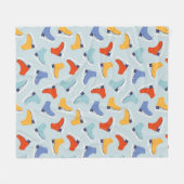Kleurrijk Ice Schaats Winterpatroon Fleece Deken (Voorkant (Horizontaal))