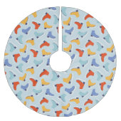 Kleurrijk Ice Schaats Winterpatroon Kerstboom Rok (Voorkant)