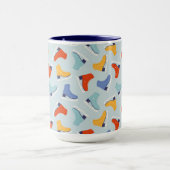 Kleurrijk Ice Schaats Winterpatroon Mok (Midden)