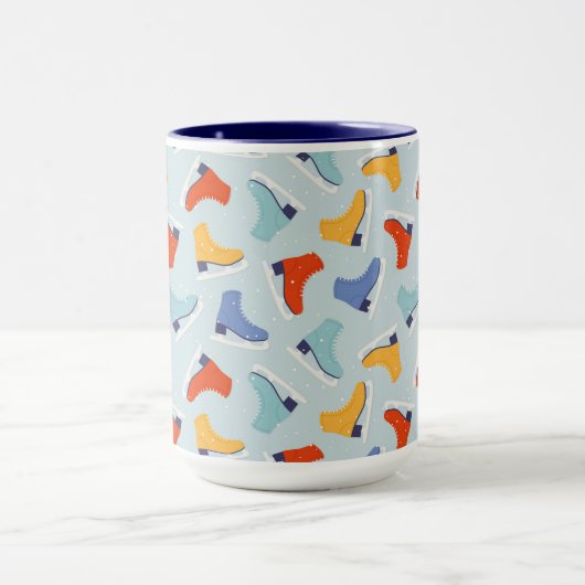 Kleurrijk Ice Schaats Winterpatroon Mok (Midden)