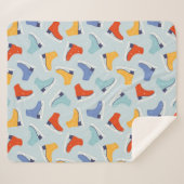 Kleurrijk Ice Schaats Winterpatroon Sherpa Deken (Voorkant (horizontaal))