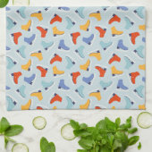 Kleurrijk Ice Schaats Winterpatroon Theedoek (Gevouwen)