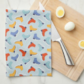 Kleurrijk Ice Schaats Winterpatroon Theedoek (Quarter Fold)