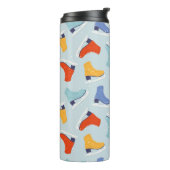 Kleurrijk Ice Schaats Winterpatroon Thermosbeker (Gedraaid links)