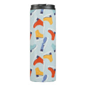 Kleurrijk Ice Schaats Winterpatroon Thermosbeker (Achterkant)