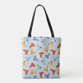 Kleurrijk Ice Schaats Winterpatroon Tote Bag (Achterkant)