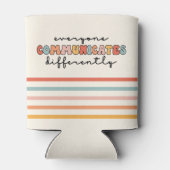 Kleurrijk Iedereen communiceert anders Blikjeskoeler (Achterkant)