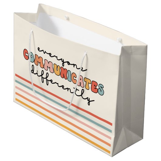 Kleurrijk Iedereen communiceert anders Groot Cadeauzakje (Voorkant Gekanteld)