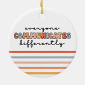 Kleurrijk Iedereen communiceert anders Keramisch Ornament (Achterkant)