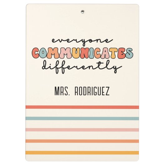 Kleurrijk Iedereen communiceert anders Klembord (Achterkant)