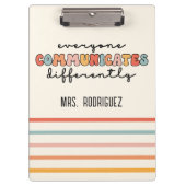 Kleurrijk Iedereen communiceert anders Klembord (Voorkant)