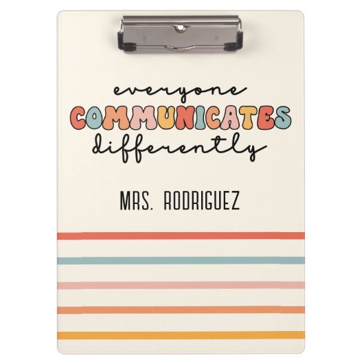 Kleurrijk Iedereen communiceert anders Klembord (Voorkant)
