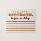 Kleurrijk Iedereen communiceert anders Legpuzzel (Horizontaal)