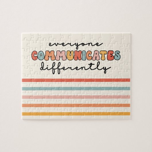 Kleurrijk Iedereen communiceert anders Legpuzzel (Horizontaal)