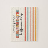 Kleurrijk Iedereen communiceert anders Legpuzzel (Verticaal)