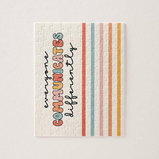 Kleurrijk Iedereen communiceert anders Legpuzzel (Verticaal)