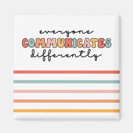 Kleurrijk Iedereen communiceert anders Magneet (Voorkant)