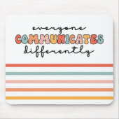 Kleurrijk Iedereen communiceert anders Muismat (Voorkant)