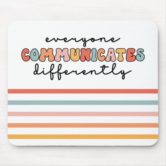 Kleurrijk Iedereen communiceert anders Muismat (Voorkant)