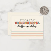 Kleurrijk Iedereen communiceert anders Notitiekaartje (Voorkant / Achterkant in situ)