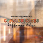 Kleurrijk Iedereen communiceert anders Raamsticker (Vel 2)