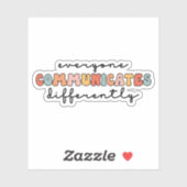 Kleurrijk Iedereen communiceert anders Sticker (Vel)