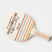 Kleurrijk Iedereen communiceert anders Tafeltennisbatje (Zijkant)