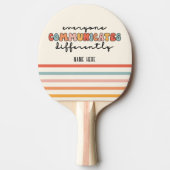 Kleurrijk Iedereen communiceert anders Tafeltennisbatje (Voorkant)