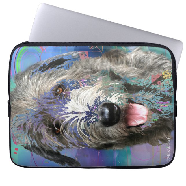 Kleurrijk Iers Wolfhound kunstwerk Laptop Sleeve (Voorkant)