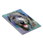 Kleurrijk Iers Wolfhound kunstwerk Notitieboek (Rechterzijde)