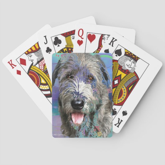 Kleurrijk Iers Wolfhound kunstwerk Pokerkaarten (Achterkant)