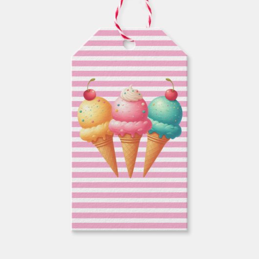 kleurrijk ijs cadeaulabel (Voorkant)