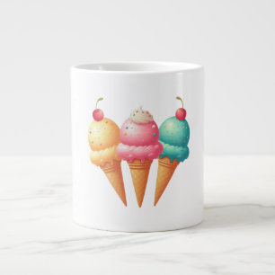 kleurrijk ijs grote koffiekop