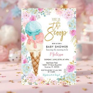 Kleurrijk Ijs Pastel Bloemen Baby Shower  Kaart