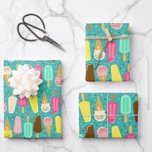 Kleurrijk Ijs Patroon Dopamine Design Inpakpapier Vel (Voorkant)