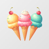 kleurrijk ijs raamsticker (Vel)