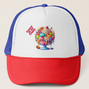Kleurrijk Ijsje Sundae – Illustratie van een Mooie Trucker Pet
