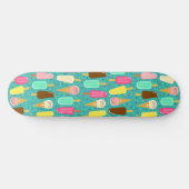 Kleurrijk IJspatroon Zomer Persoonlijk Skateboard (Horizontaal)