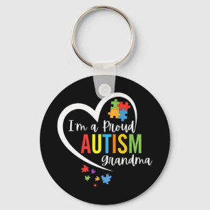 Kleurrijk Ik ben een echte oma Love Heart Autism A Sleutelhanger
