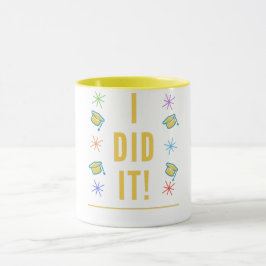 Kleurrijk "Ik heb het gedaan!" Afstudeerdoppen Mok