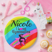 KLEURRIJK IK HOU VAN GYMNASTIEK GEPERSONALISEERD O PAPIEREN BORDJE (Feest)