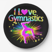 KLEURRIJK IK HOU VAN GYMNASTIEK PAPIEREN BORDEN PAPIEREN BORDJE (Voorkant)