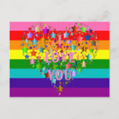 Kleurrijk Ik hou van je hart LGBT Regenboog Vlag Briefkaart (Voorkant)