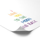 Kleurrijk Ik hou van je naar de maan en terug prin Poster (Hoek)