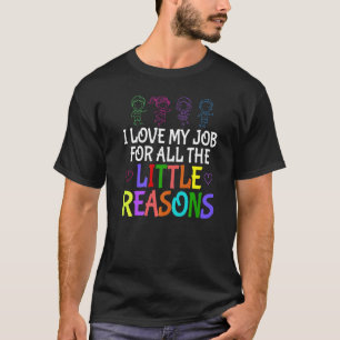 Kleurrijk Ik hou van mijn werk voor alle kleine re T-shirt