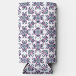 Kleurrijk Ikat-bloemmotiefpatroon Seltzer Blikjeskoeler