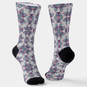 Kleurrijk Ikat-bloemmotiefpatroon Sokken